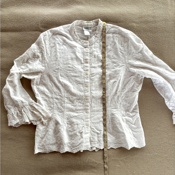 Vintage Cotton Eyelet Peasant Blouse - Picture 5 of 6